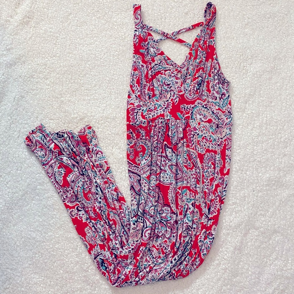 Loveappella Red Paisley Maxi Dress